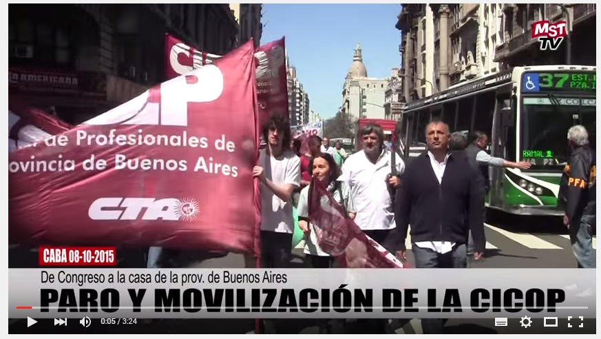 Paro y movilización de la CICOP – 08/10/2015