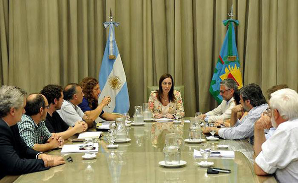 Dirigentes de la CICOP con Vidal y Villegas