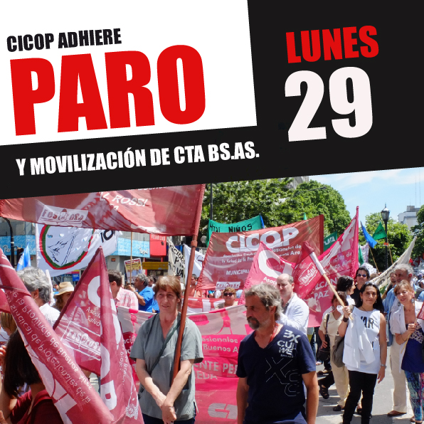 LUNES 29 – PARO y MOVILIZACIÓN