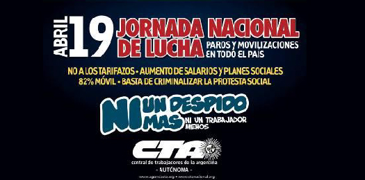 19 Abril – Jornada Nacional de Lucha