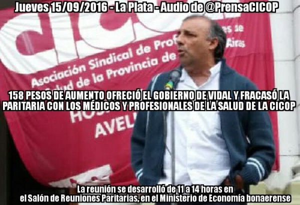Tres empanadas: Provincia ofreció a médicos 158 pesos de aumento y CICOP llamó a un paro