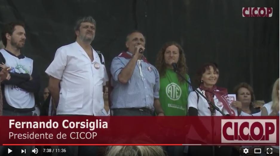 CICOP estuvo en la calle con docentes, judiciales y estatales