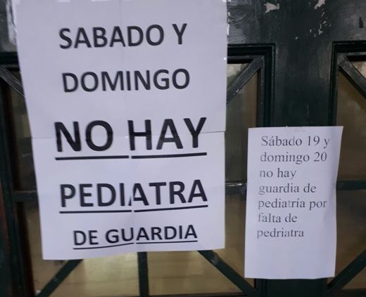 El Hospital Eva Perón se quedó sin guardia pediátrica el fin de semana