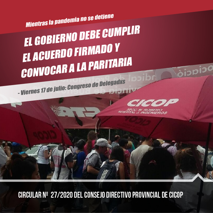 EL GOBIERNO DEBE CUMPLIR EL ACUERDO FIRMADO Y CONVOCAR A LA PARITARIA