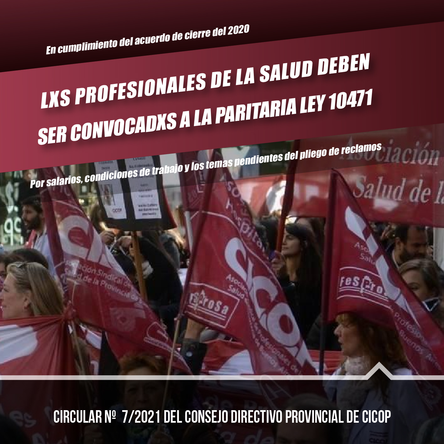 LXS PROFESIONALES DE LA SALUD DEBEN SER CONVOCADXS A LA PARITARIA LEY 10471