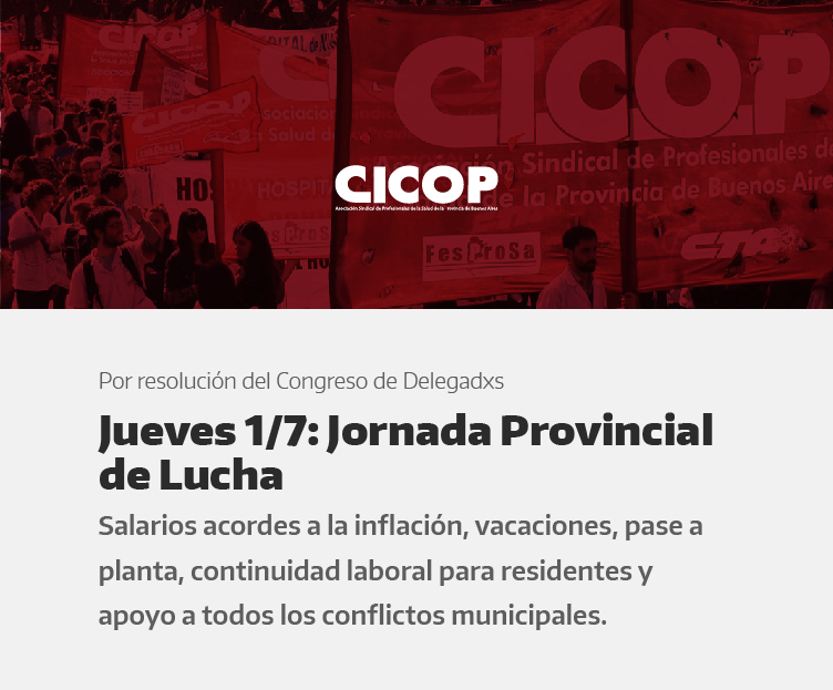 Circular Nº 26 2021 del Consejo Directivo Provincial de CICOP