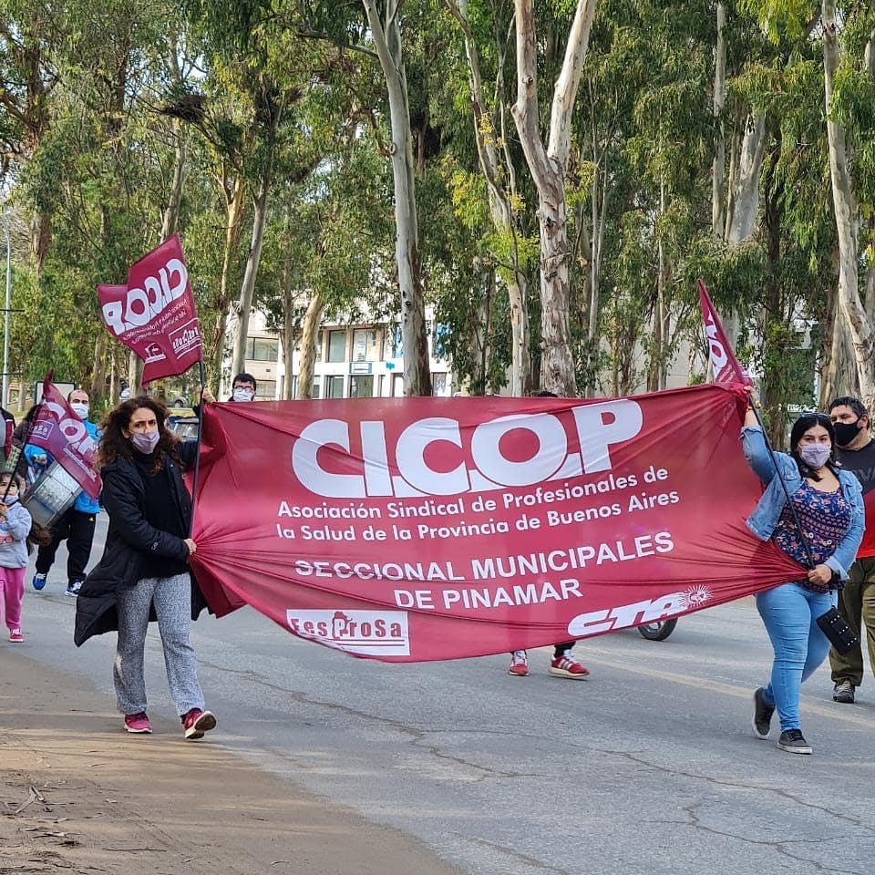 CICOP Pinamar movilizó junto a lxs trabajadorxs municipales para reclamar por el pago del salario de junio