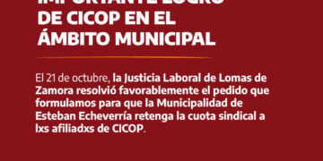 Importante triunfo de CICOP en el ámbito municipal
