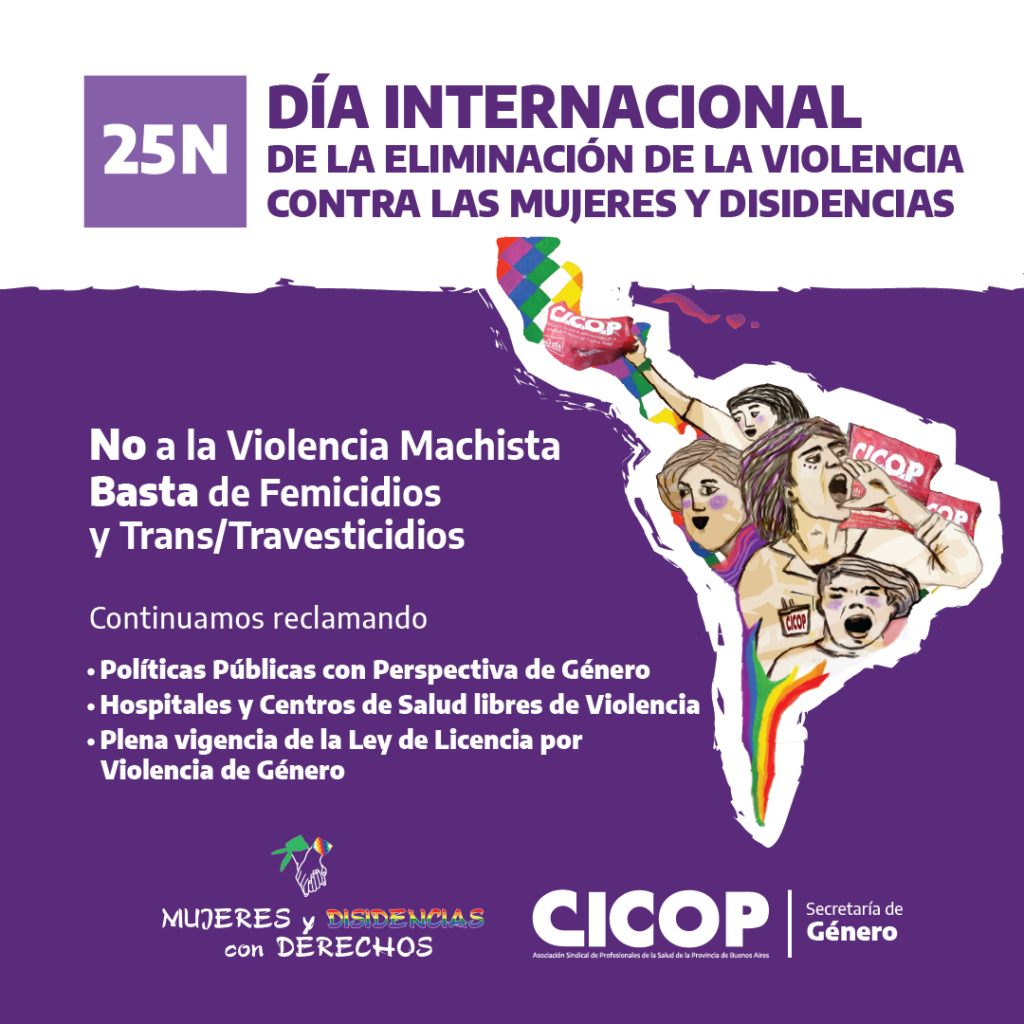 25N: Día Internacional de la Eliminación de la Violencia contra las Mujeres y Disidencias