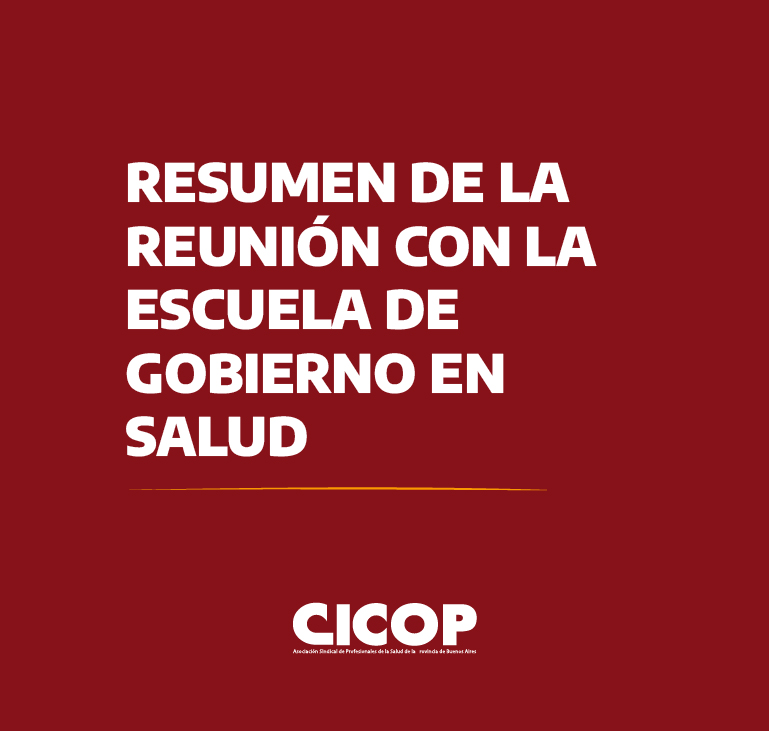 La Secretaría de Juventudes y Residencias de CICOP mantuvo una reunión con las autoridades de la Escuela de Gobierno en Salud “Floreal Ferrara'' el día lunes 15 de noviembre en horas de la tarde.