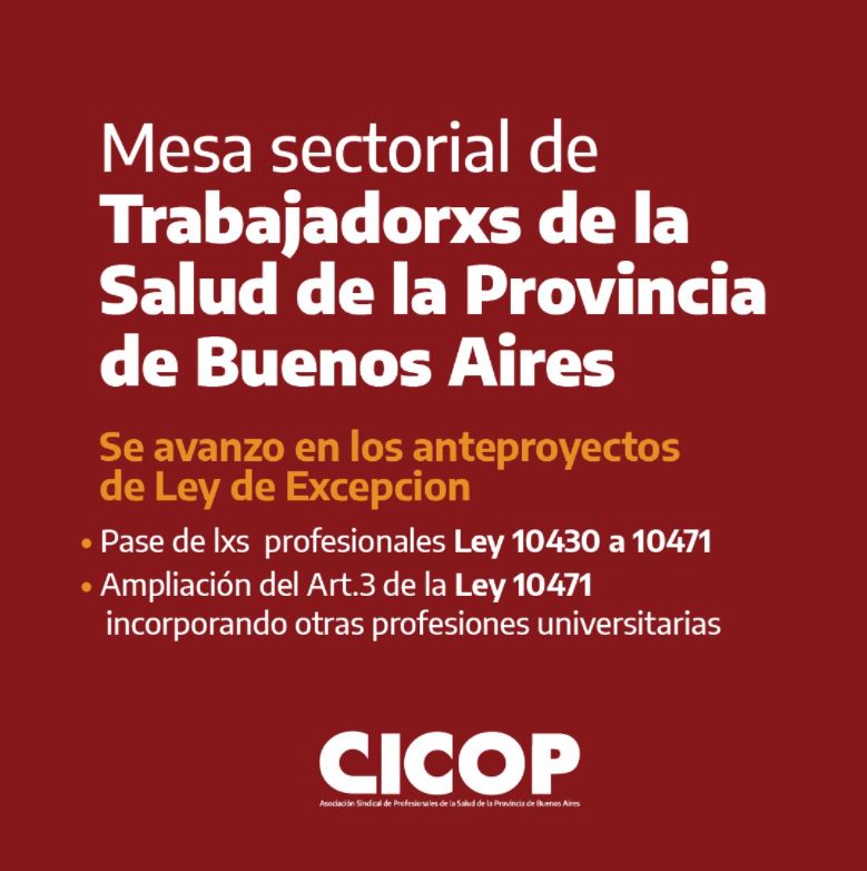 Mesa Sectorial de Trabajadorxs de la Salud - 11.01.2022