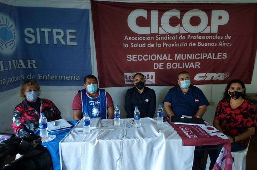 La Seccional CICOP Municipales de Bolívar junto al Sindicato de Enfermería (SITRE) realizaron el día viernes 18 de febrero una Conferencia de Prensa en la Sede del Sindicato de Obreros y Empleados.