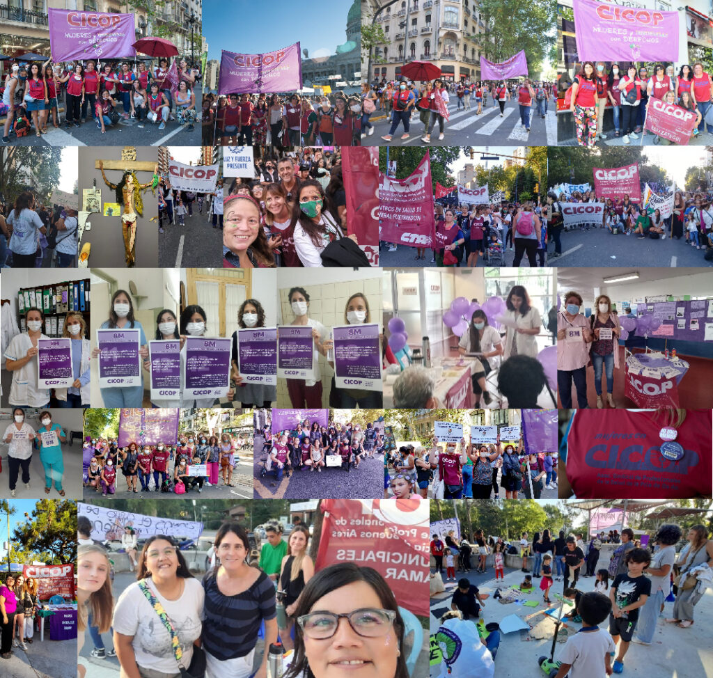 8M CICOP participó de las masivas movilizaciones y realizó múltiples actividades por los derechos de las mujeres y disidencias