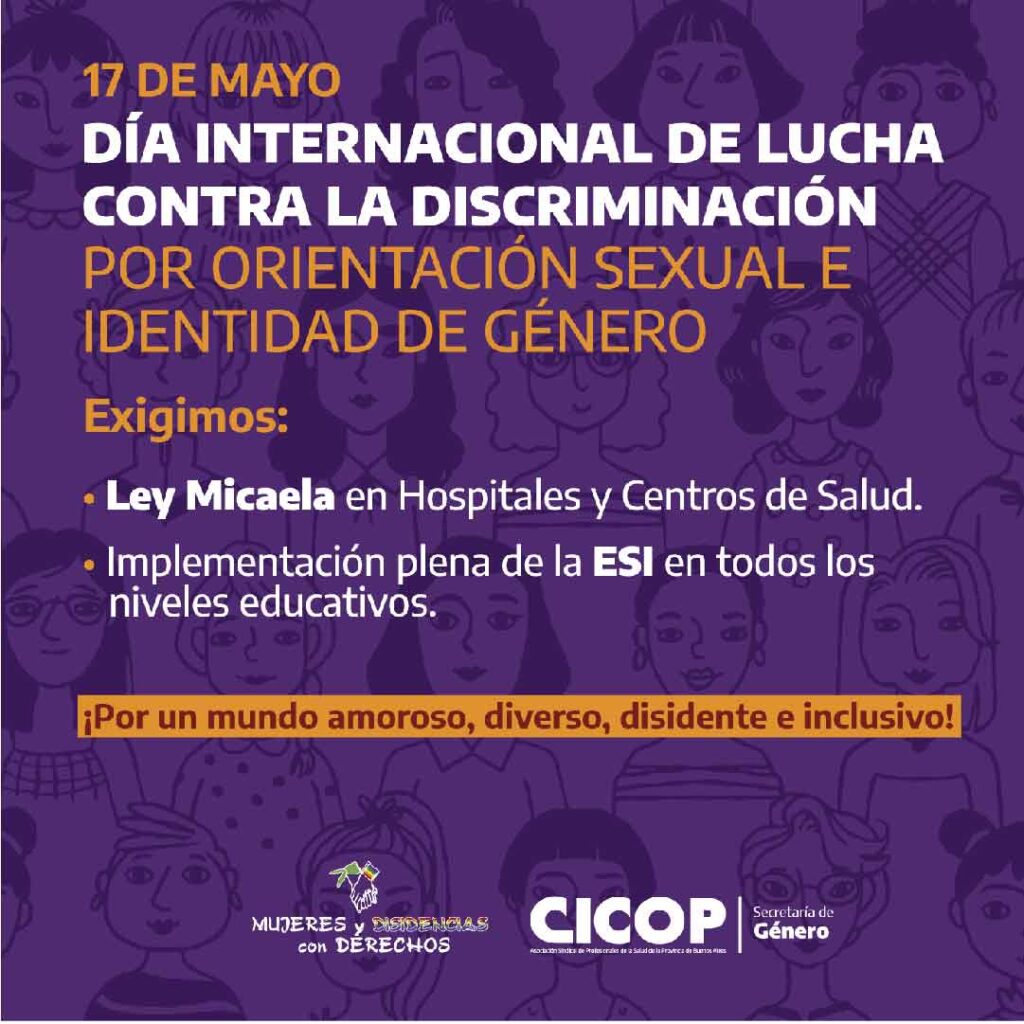 17 de Mayo: Día Internacional de Lucha contra la Discriminación por Orientación Sexual e Identidad de Género