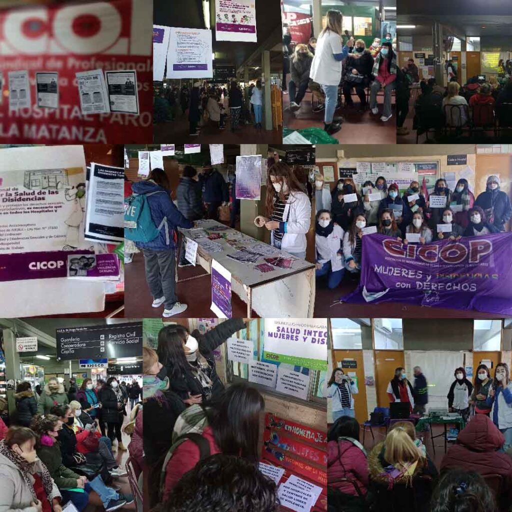 El lunes 30 de mayo, la Residencia de Servicio Social y CICOP realizaron en el hall central del Hospital Paroissien de La Matanza una jornada de visibilización de los derechos de las Mujeres y Disidencias y su acceso a una Salud Integral. 