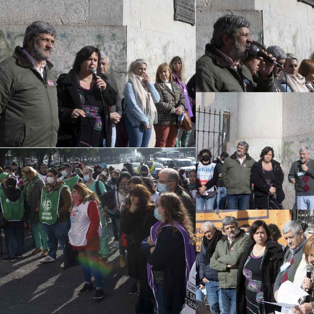 Ante los anuncios del gobierno nacional acerca de un proceso de reforma sanitaria, organizaciones sindicales, políticas y sociales realizaron el día martes 7 de junio una Conferencia de Prensa frente al Ministerio de Salud de la Nación, donde reclamaron que “toda transformación no debe ser vertical”. 