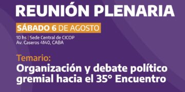 La Secretaría de Política Sindical de Géneros convoca a una Reunión Plenaria el sábado 6 de agosto