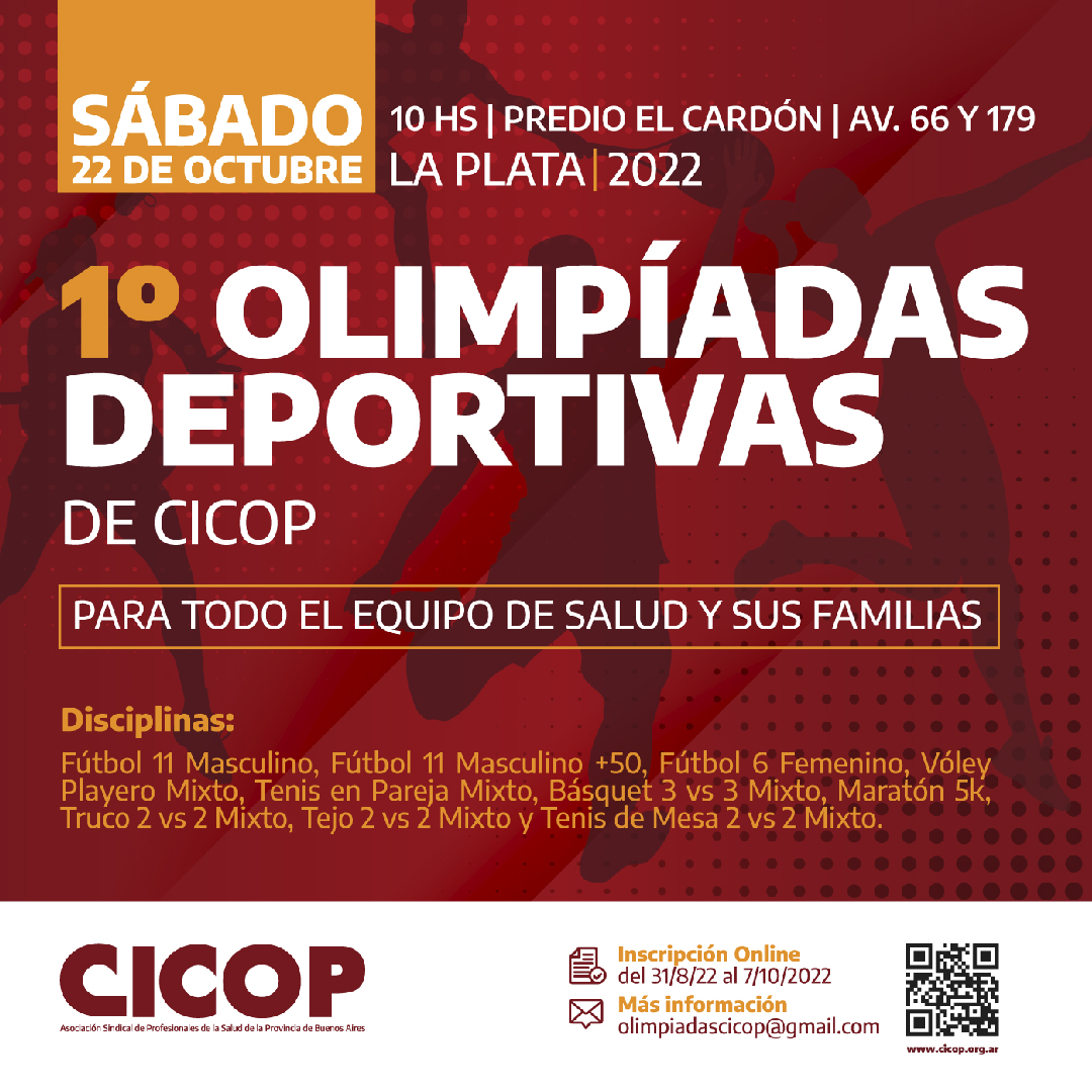 Comenzaron las Inscripciones para las Primeras Olimpíadas Deportivas de CICOP