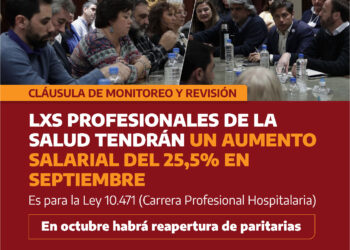 Lxs Profesionales de la Salud tendrán un aumento salarial del 25,5% en septiembre-04