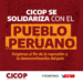 CICOP se solidariza con el pueblo peruano. Exigimos el fin de la represión y la democratización del país