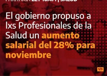 El gobierno propuso a lxs Profesionales de la Salud un aumento salarial del 28% para noviembre