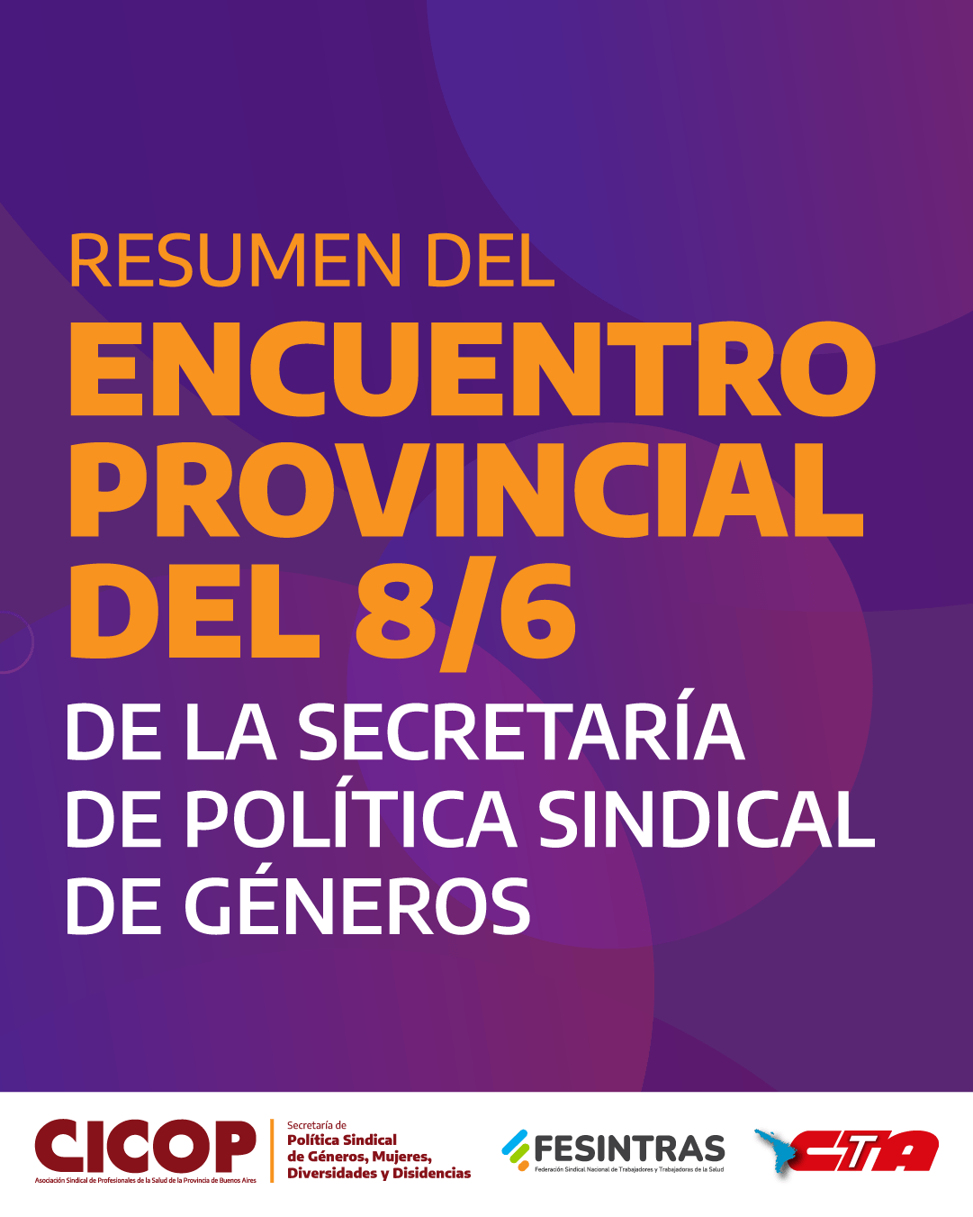 Resumen del Encuentro Provincial del 8/6 de la Secretaría de Política Sindical de Géneros