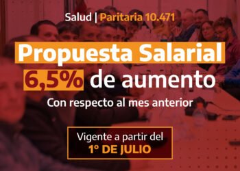 PARITARIA 10.471: El Gobierno propuso un aumento del 6,5% en el salario del mes de julio