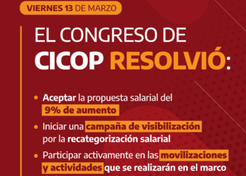 El Congreso de CICOP aceptó la propuesta salarial